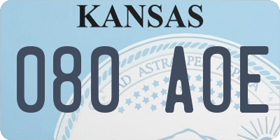 KS license plate 080AOE