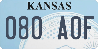 KS license plate 080AOF
