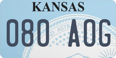 KS license plate 080AOG