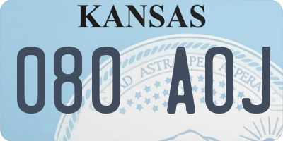 KS license plate 080AOJ