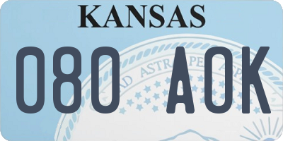 KS license plate 080AOK