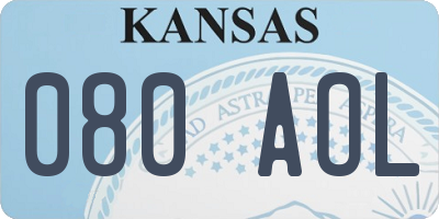 KS license plate 080AOL