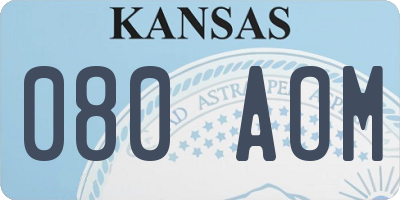KS license plate 080AOM