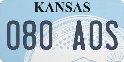 KS license plate 080AOS