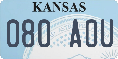 KS license plate 080AOU