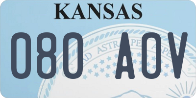 KS license plate 080AOV