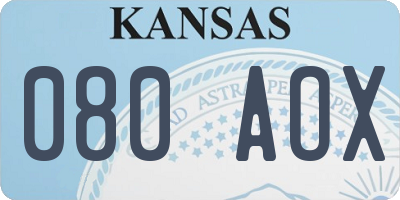 KS license plate 080AOX