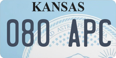 KS license plate 080APC