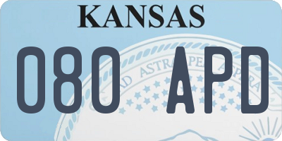 KS license plate 080APD