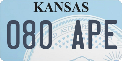 KS license plate 080APE