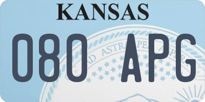 KS license plate 080APG
