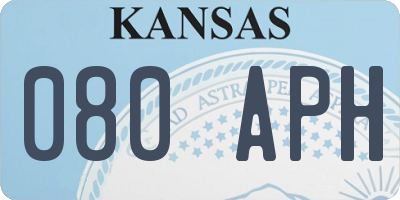 KS license plate 080APH