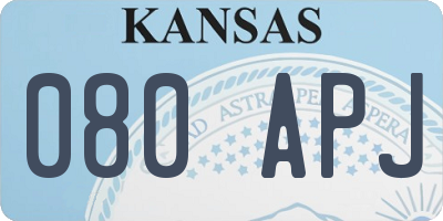 KS license plate 080APJ