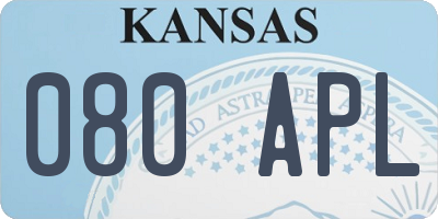 KS license plate 080APL