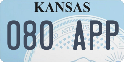 KS license plate 080APP