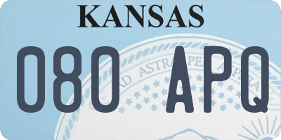 KS license plate 080APQ