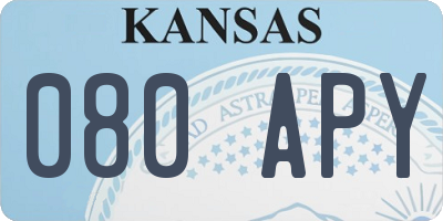 KS license plate 080APY