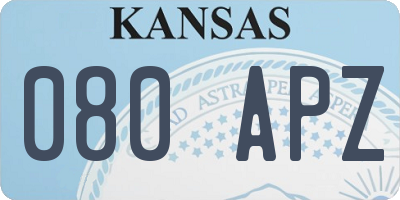KS license plate 080APZ