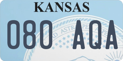 KS license plate 080AQA