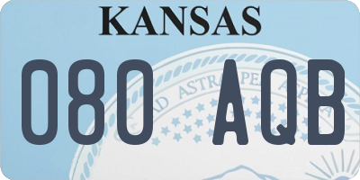 KS license plate 080AQB