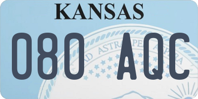 KS license plate 080AQC