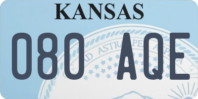 KS license plate 080AQE