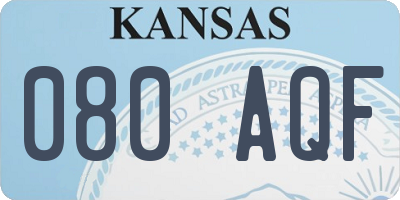 KS license plate 080AQF