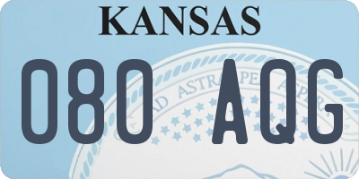 KS license plate 080AQG