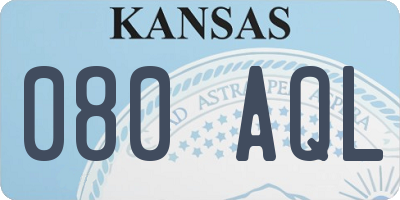 KS license plate 080AQL