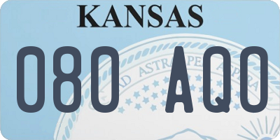 KS license plate 080AQO