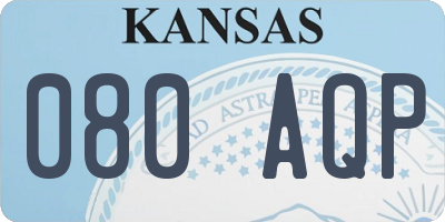 KS license plate 080AQP
