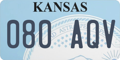 KS license plate 080AQV