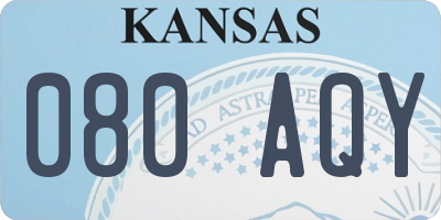 KS license plate 080AQY