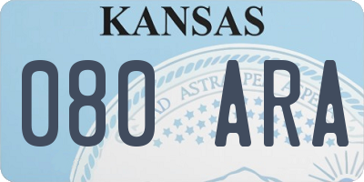 KS license plate 080ARA