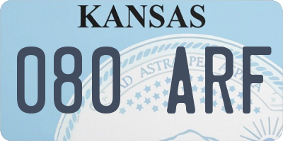 KS license plate 080ARF