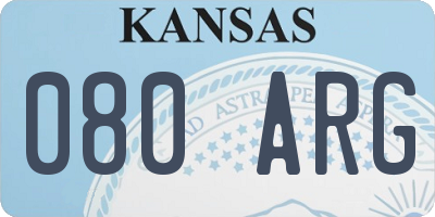 KS license plate 080ARG