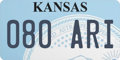 KS license plate 080ARI