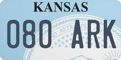 KS license plate 080ARK