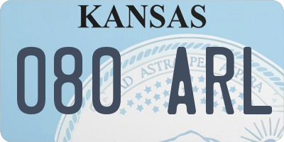 KS license plate 080ARL