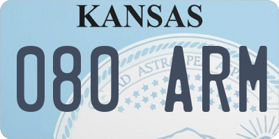 KS license plate 080ARM