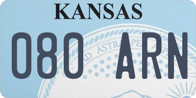 KS license plate 080ARN