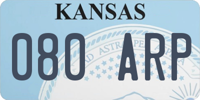 KS license plate 080ARP