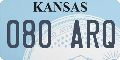 KS license plate 080ARQ