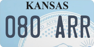 KS license plate 080ARR