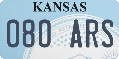 KS license plate 080ARS