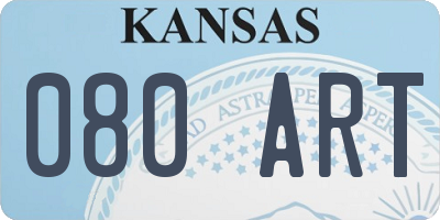 KS license plate 080ART