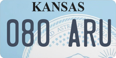 KS license plate 080ARU