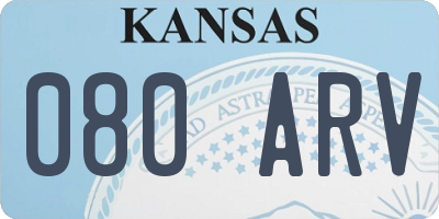 KS license plate 080ARV
