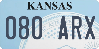 KS license plate 080ARX