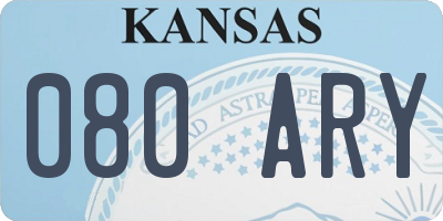 KS license plate 080ARY